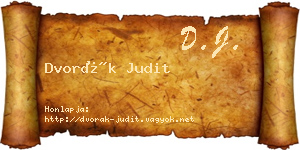 Dvorák Judit névjegykártya